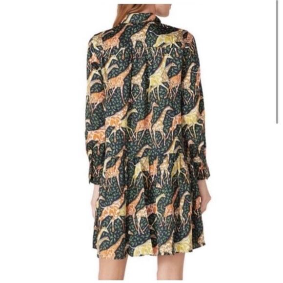 NWT J. Crew Giraffe Shirt Dress Size S Drop Waist Relaxed Fit Lined - Picture 14 of 15